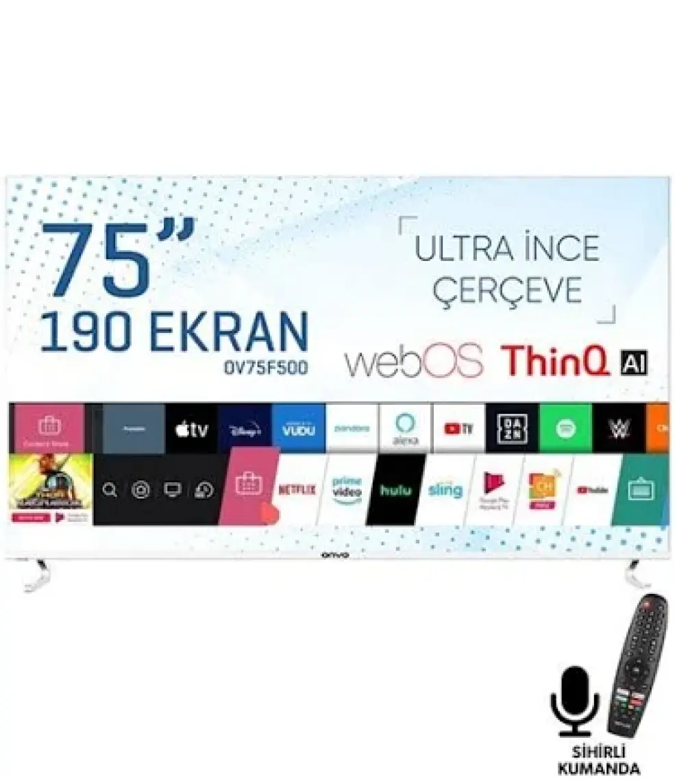 Onvo OV75F500 75" 190 Ekran Uydu Alıcılı 4K Ultra HD Smart LED TV