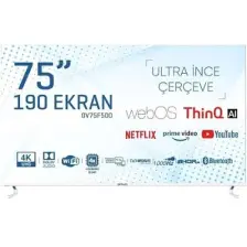 Onvo OV75F500 75" 190 Ekran Uydu Alıcılı 4K Ultra HD Smart LED TV