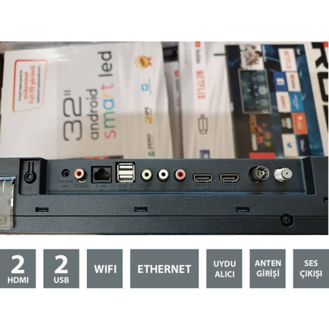 Rose ATV-332 32" 81 Ekran Dahili Uydu Alıcılı HD Ready Smart LED TV