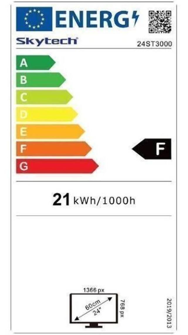 Skytech 24ST3000 24" 60 Ekran Dahili Uydu Alıcılı HD Ready LED TV