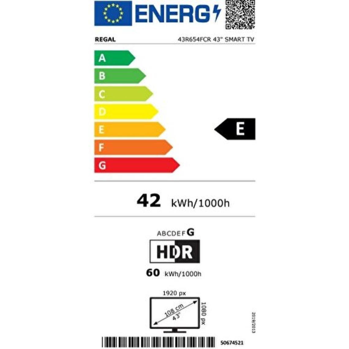 Regal 43R654FCR 43" 108 Ekran Uydu Alıcılı Full HD Smart LED TV