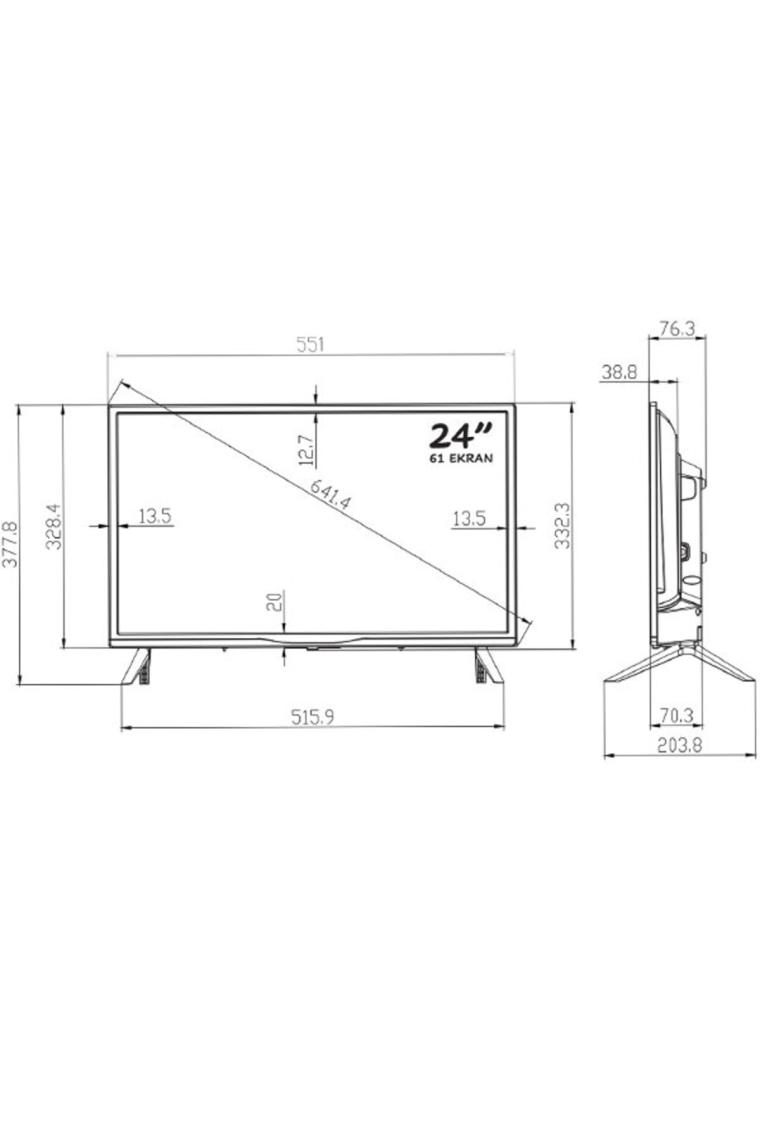 Mt24es2000 24''61 Ekran Uydu Alıcılı Hd Ready Smart Led Tv