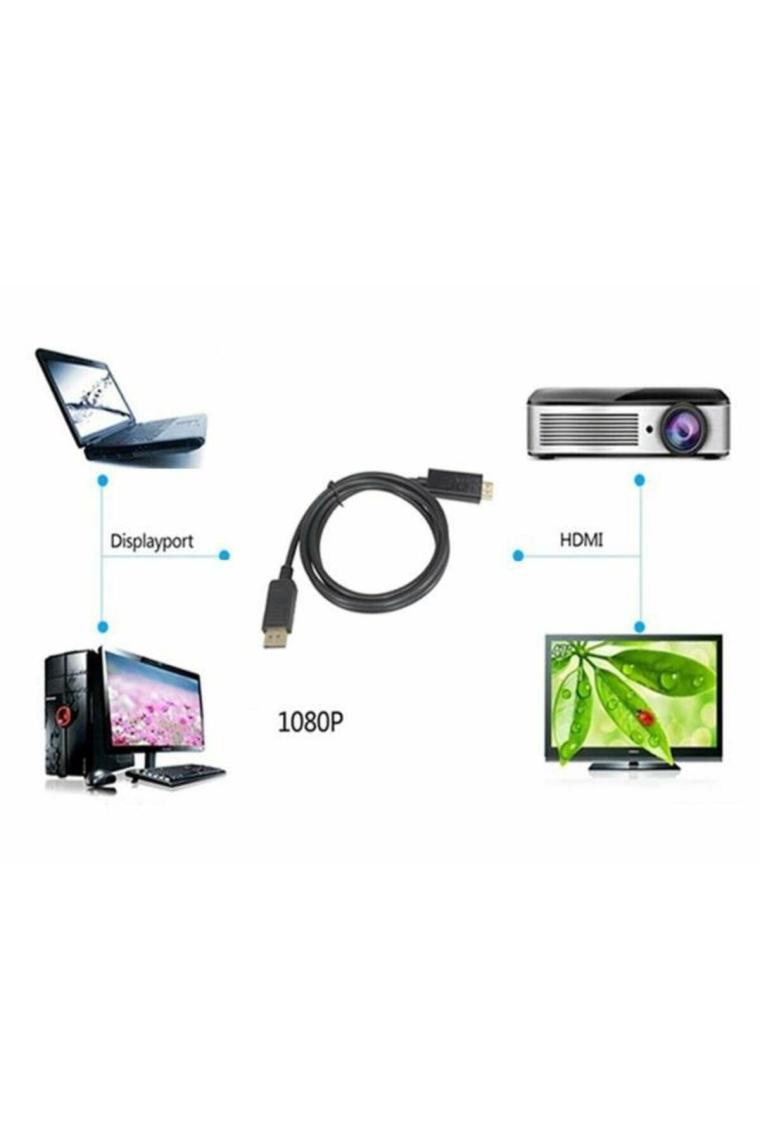 2077 Displayport To Hdmi Kablo Display Port Çevirici Dönüştürücü 1.8 M
