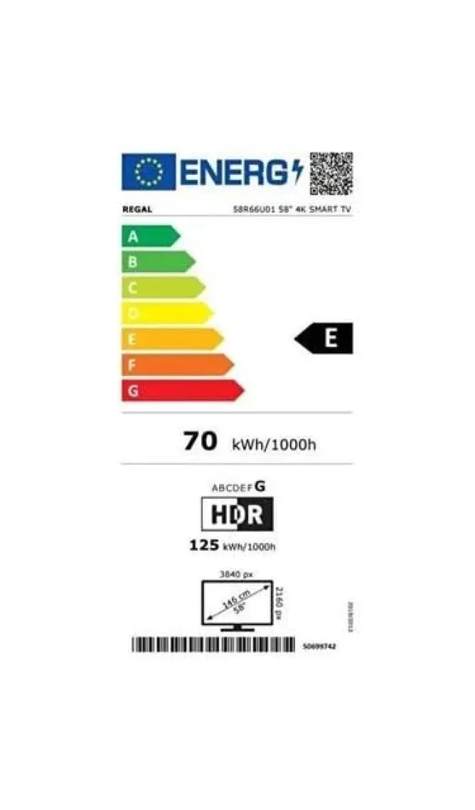 Regal 58R66U01 58" 147 Ekran Dahili Uydu Alıcılı 4K Ultra HD Smart DLED TV