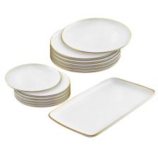 13 Parça Beyaz Gold Pasta Servis Sunum Çeyiz Seti