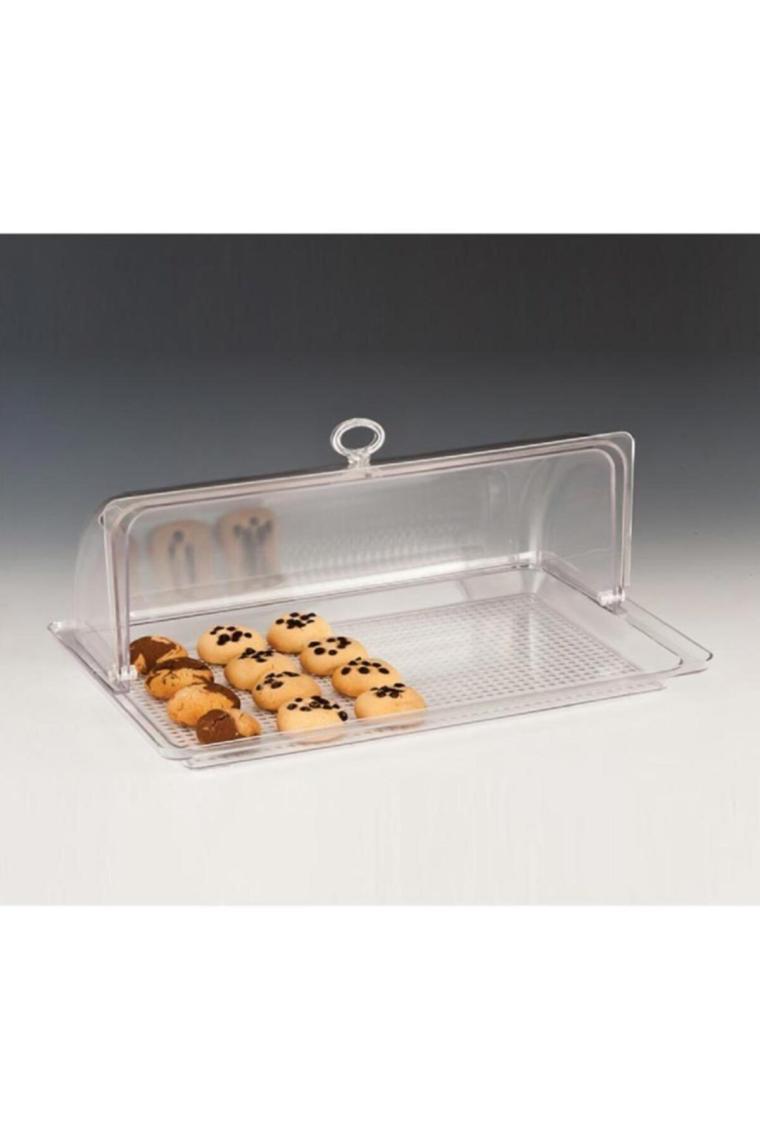 Rolltop Kapaklı Polikarbon Muhafaza Kabı, Fanus 28x43 Cm
