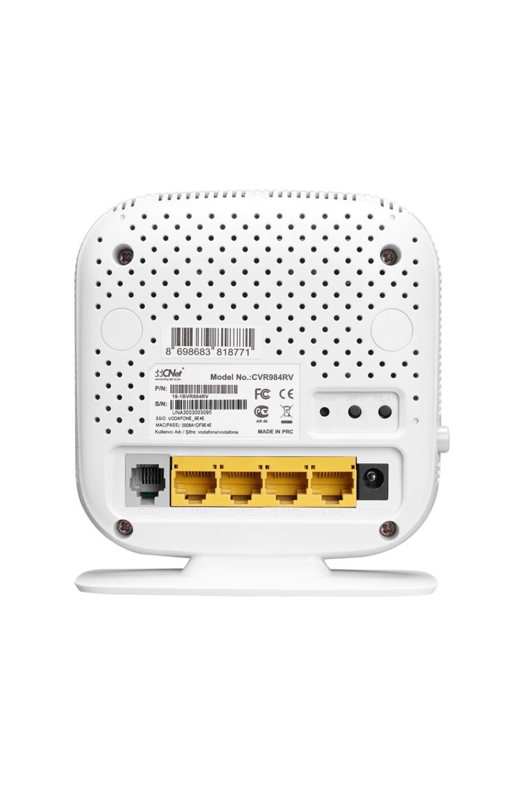 CVR984RV, 4 Port, 2.4Ghz Wifi, 300Mbps, 2x3dBi Dahili Anten, VDSL2, ADSL2+ MODEM