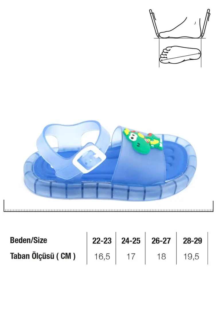 Gezer Yazlık Erkek Çocuk Suni Deri Işıklı Rahat Taban Ayarlanabilir Dino Sandalet
