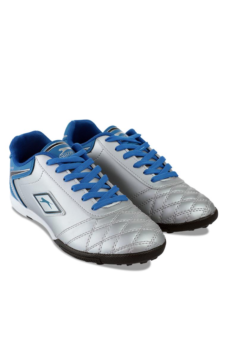 Slazenger HUGO HS Erkek Çocuk Halısaha Futbol Ayakkabısı Gri / Mavi