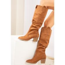 Fox Shoes Taba Süet Kadın Çizme J404040102