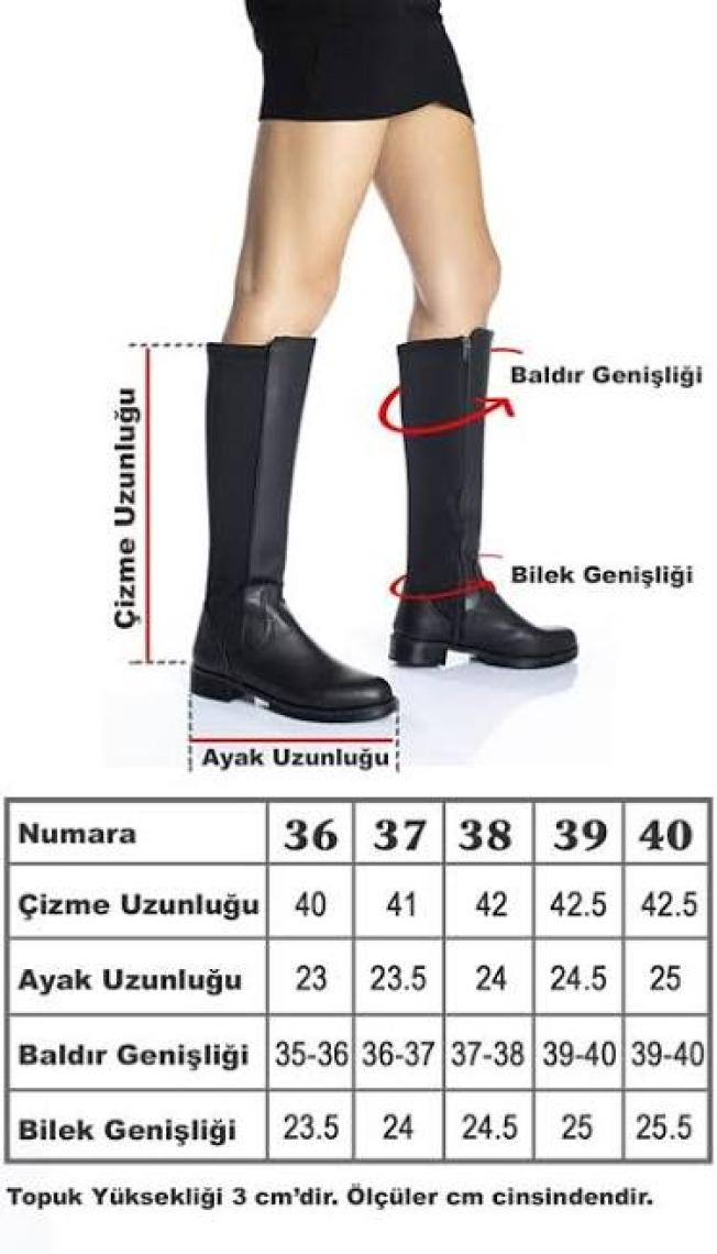 Preshley Kadın Siyah Dalgıç Kumaş Dizaltı Çizme