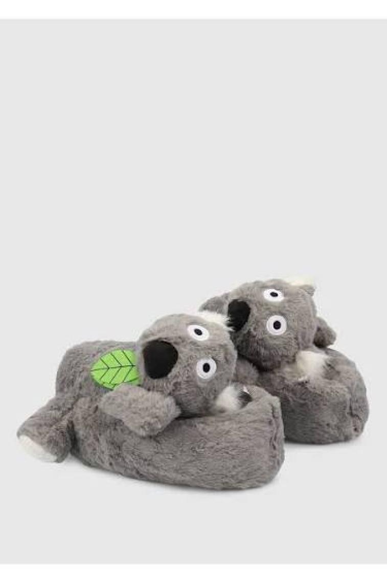 Twigy Koala Kadın,Garson Boy Hayvanlı Panduf Gri 36/41 AA0634