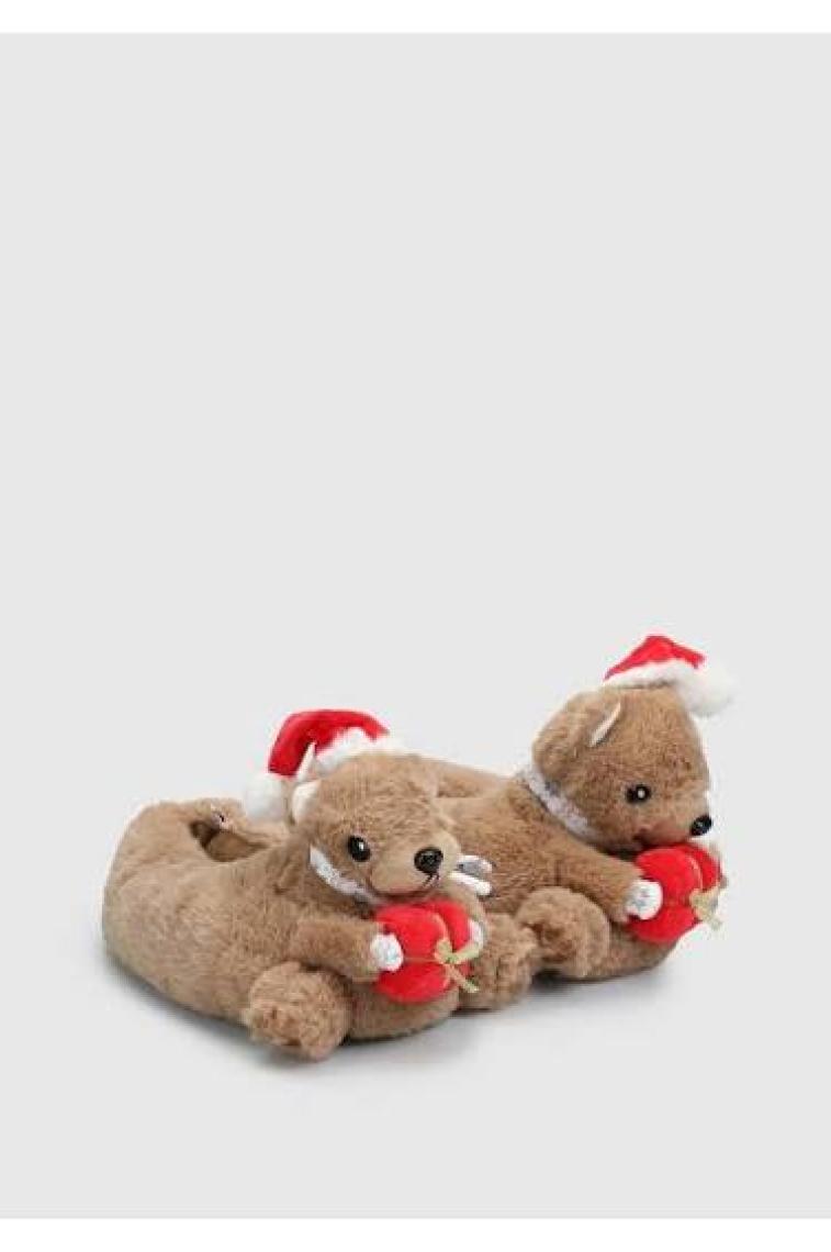 Twigy Regalo Kadın Hayvanlı Panduf Kahverengi 36/41 EE0555