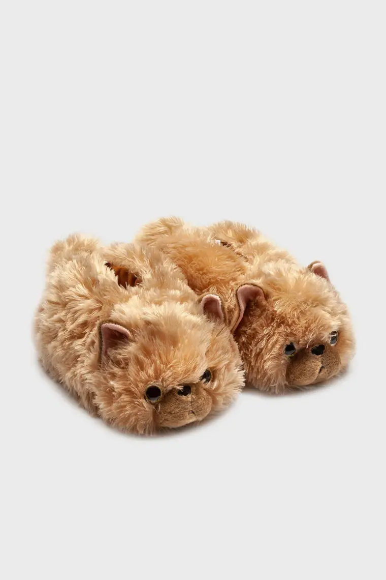 Twigy Kedi-2 Kadın Hayvanlı Panduf Kahverengi 36/41 CC0615