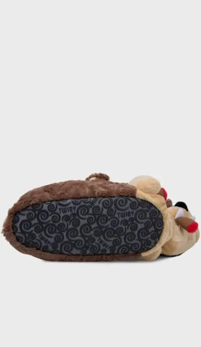 Twigy YY0261 Tw Bulldog-2 Kahve Hayvan Figürlü Kadın Panduf
