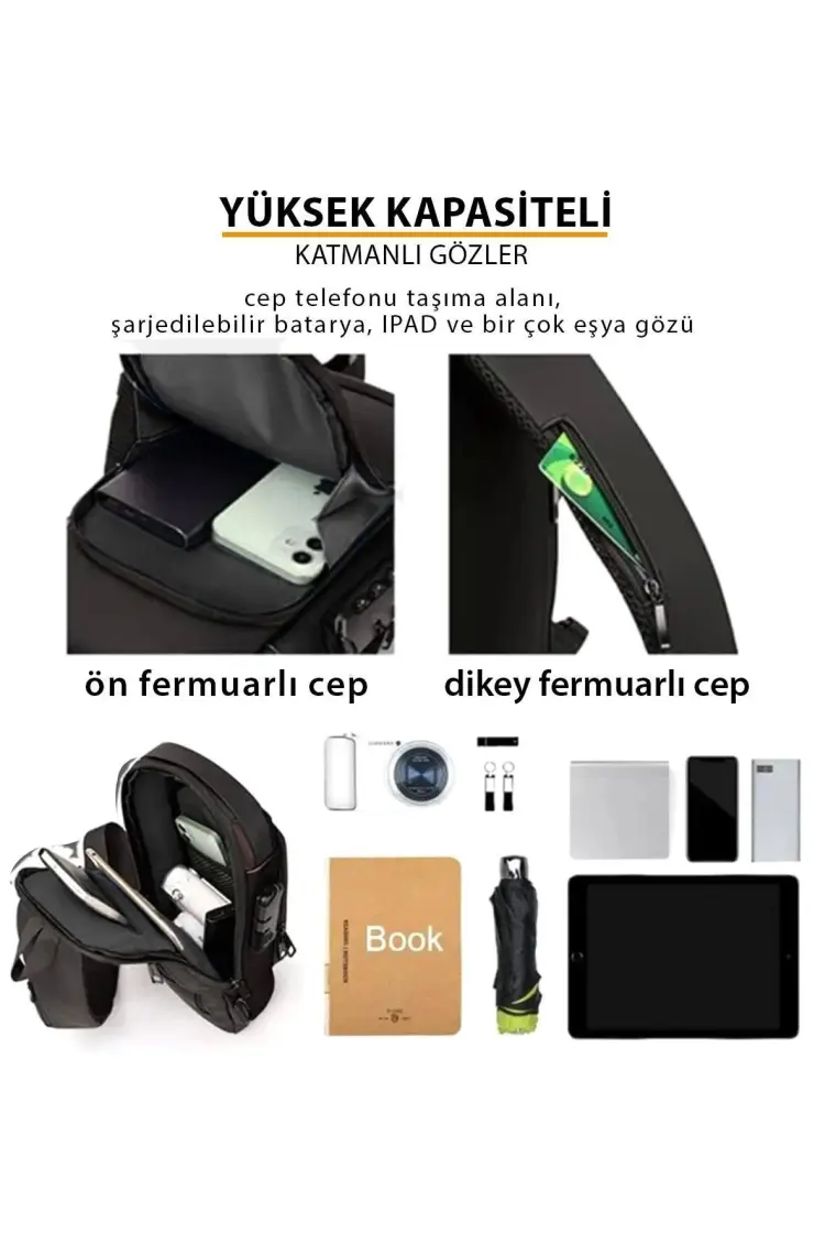 Newish Polo Kadın Kahverengi Usb Çıkışlı Çapraz Askılı Omuz ve Bel Çantası newpolo222