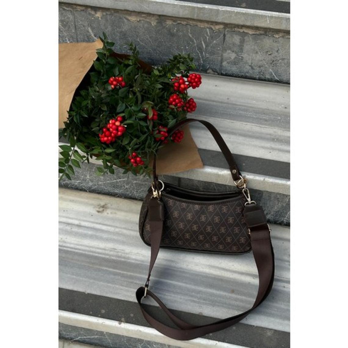 Farme Monogram Baget ve Çapraz Çanta Kahverengi