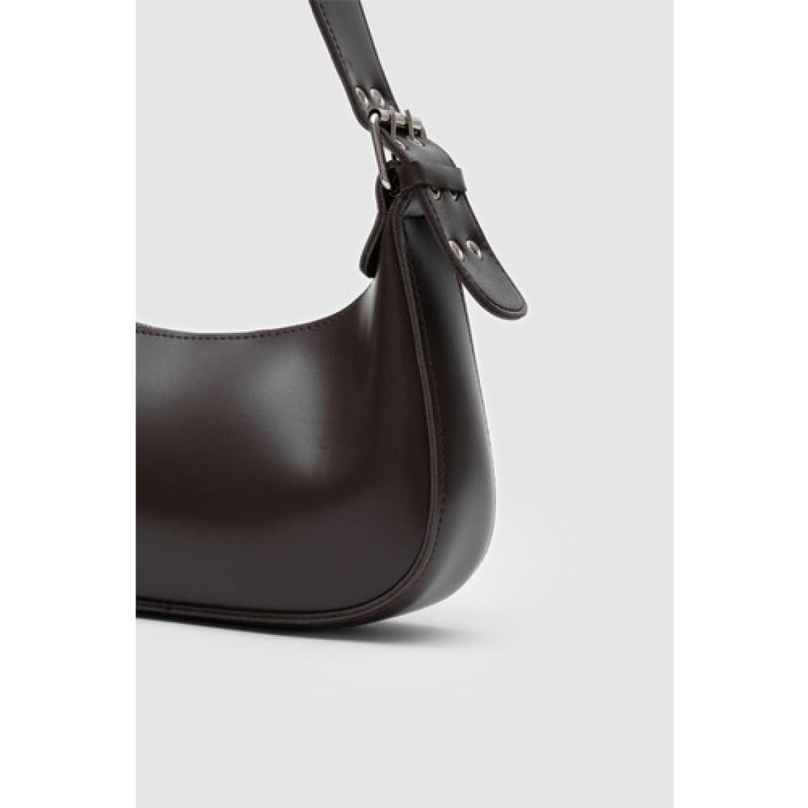 Shule Bags Muse Acı Kahve Oval Baget Çanta