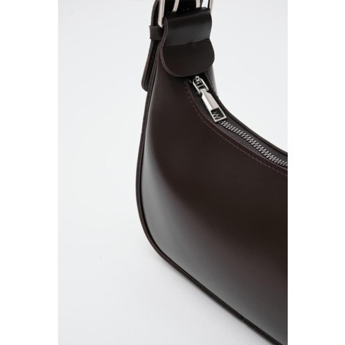 Shule Bags Muse Acı Kahve Oval Baget Çanta