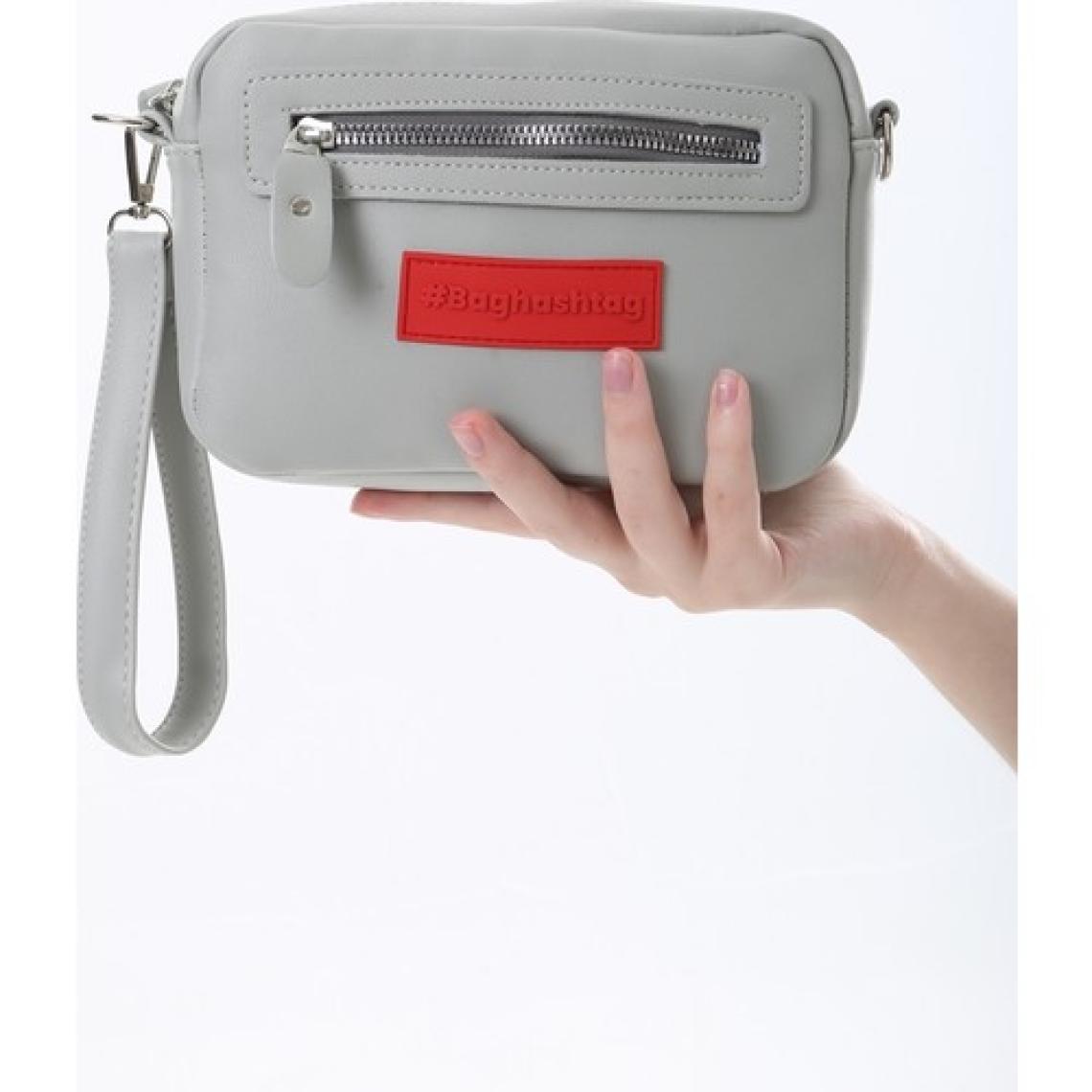Baghashtag Gri Minik Unisex 3 Gözlü Deri Çanta