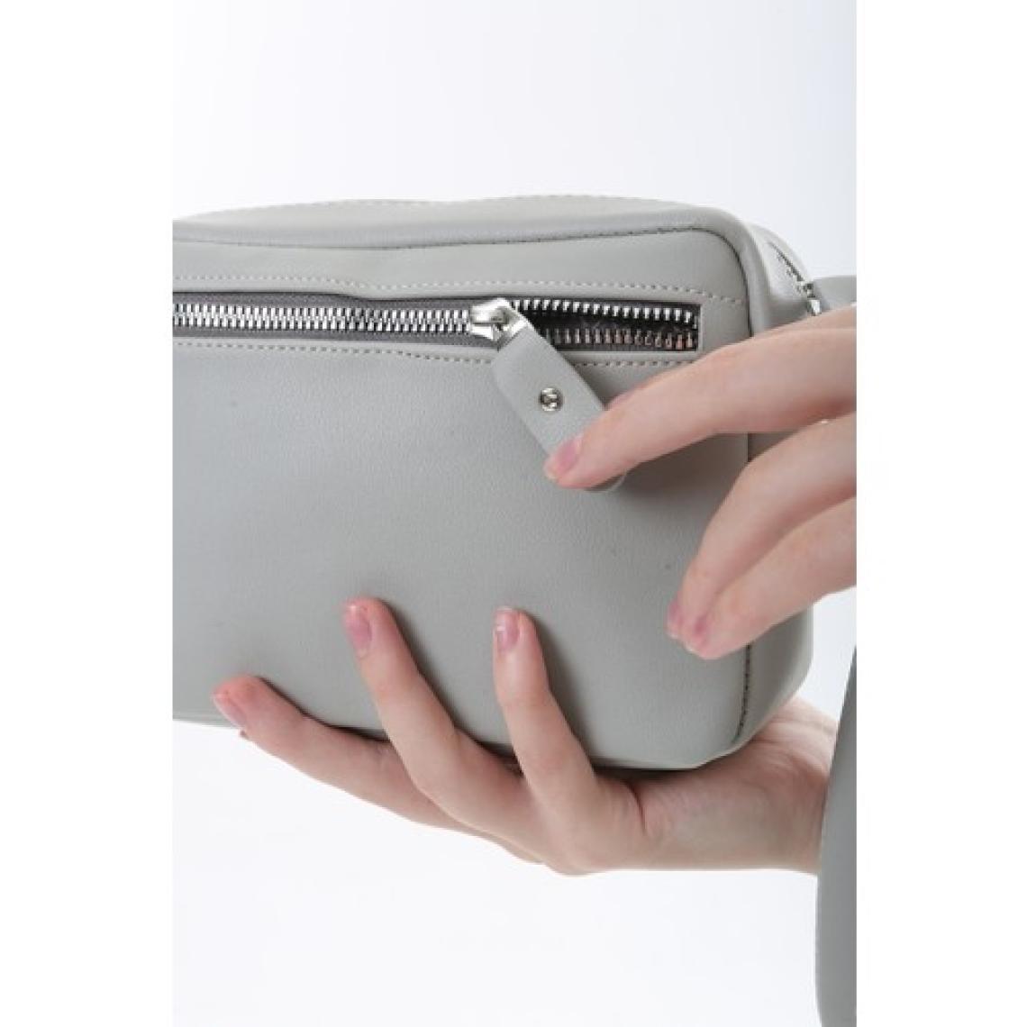 Baghashtag Gri Minik Unisex 3 Gözlü Deri Çanta