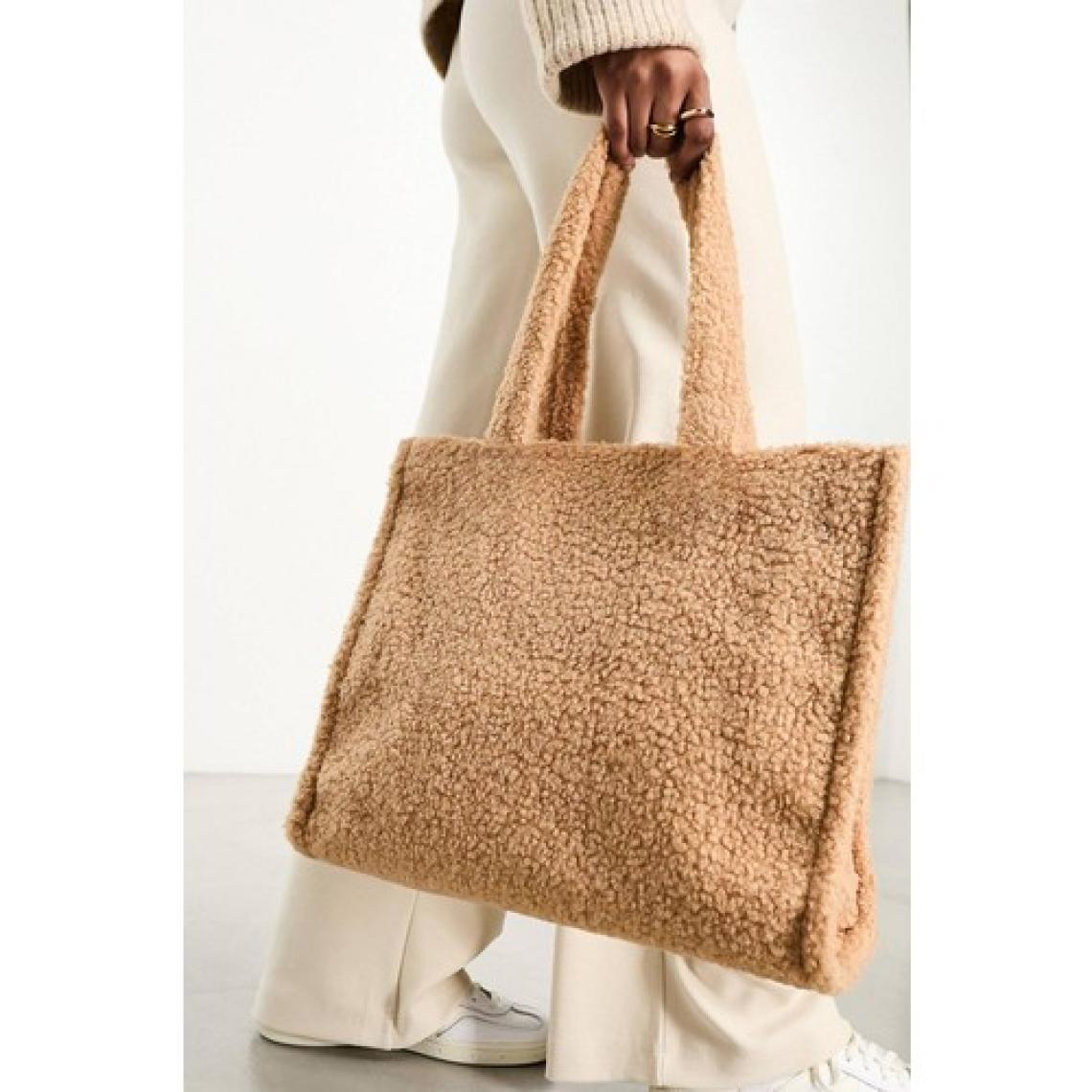 Bahels Teddy Peluş Camel Tote Bag Omuz Çantası
