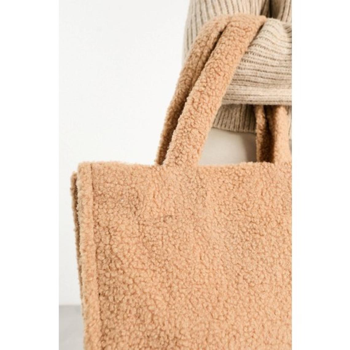 Bahels Teddy Peluş Camel Tote Bag Omuz Çantası