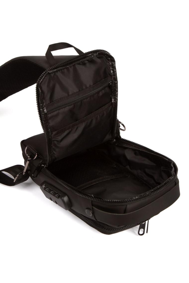 Hırsızlık Önleyici Şifreli Kilitli USB Girişli Göğüs Omuz Çantası Body Bag