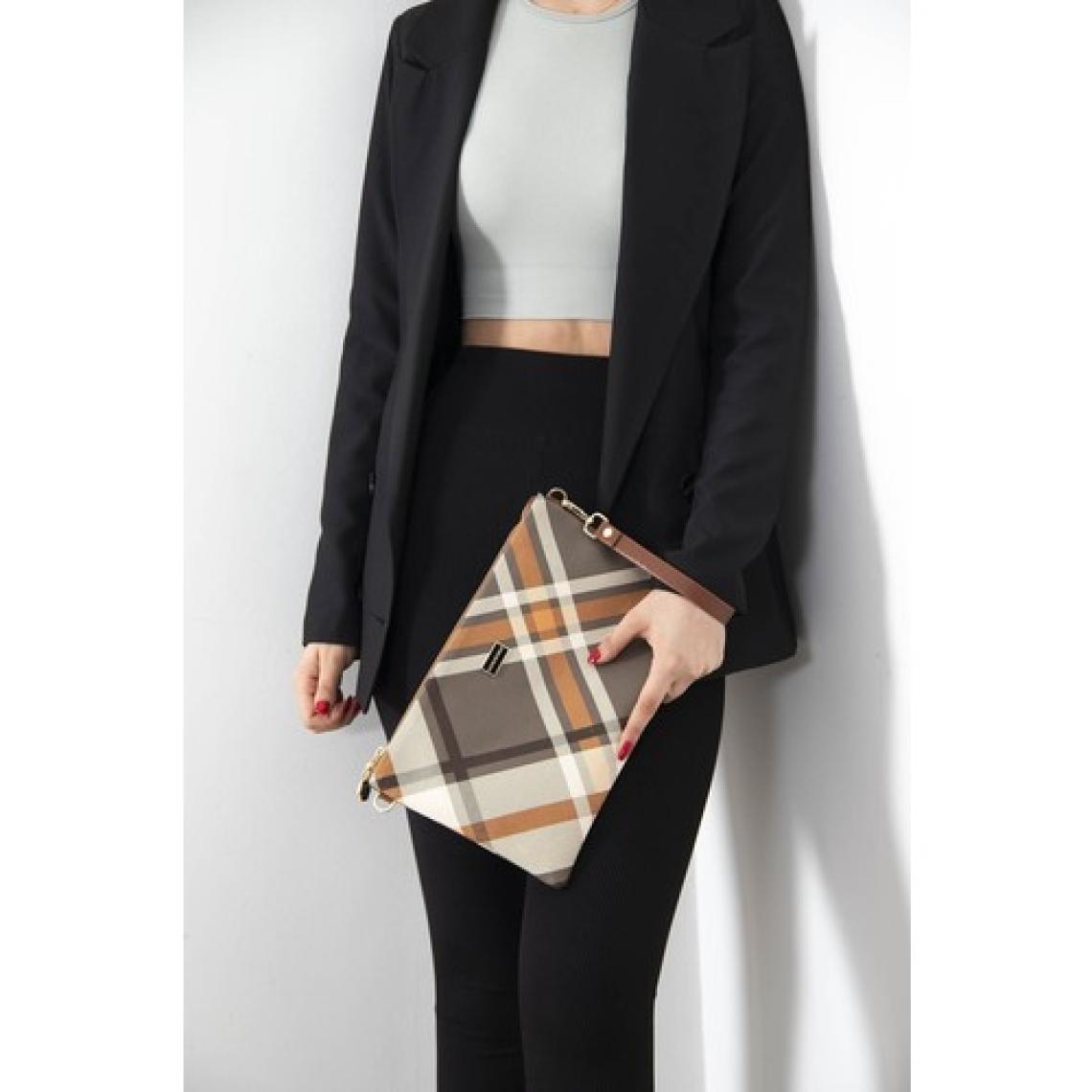 Silver Polo Silver  Polo Kadın Portföy  Clutch Haki - Taba NV1034