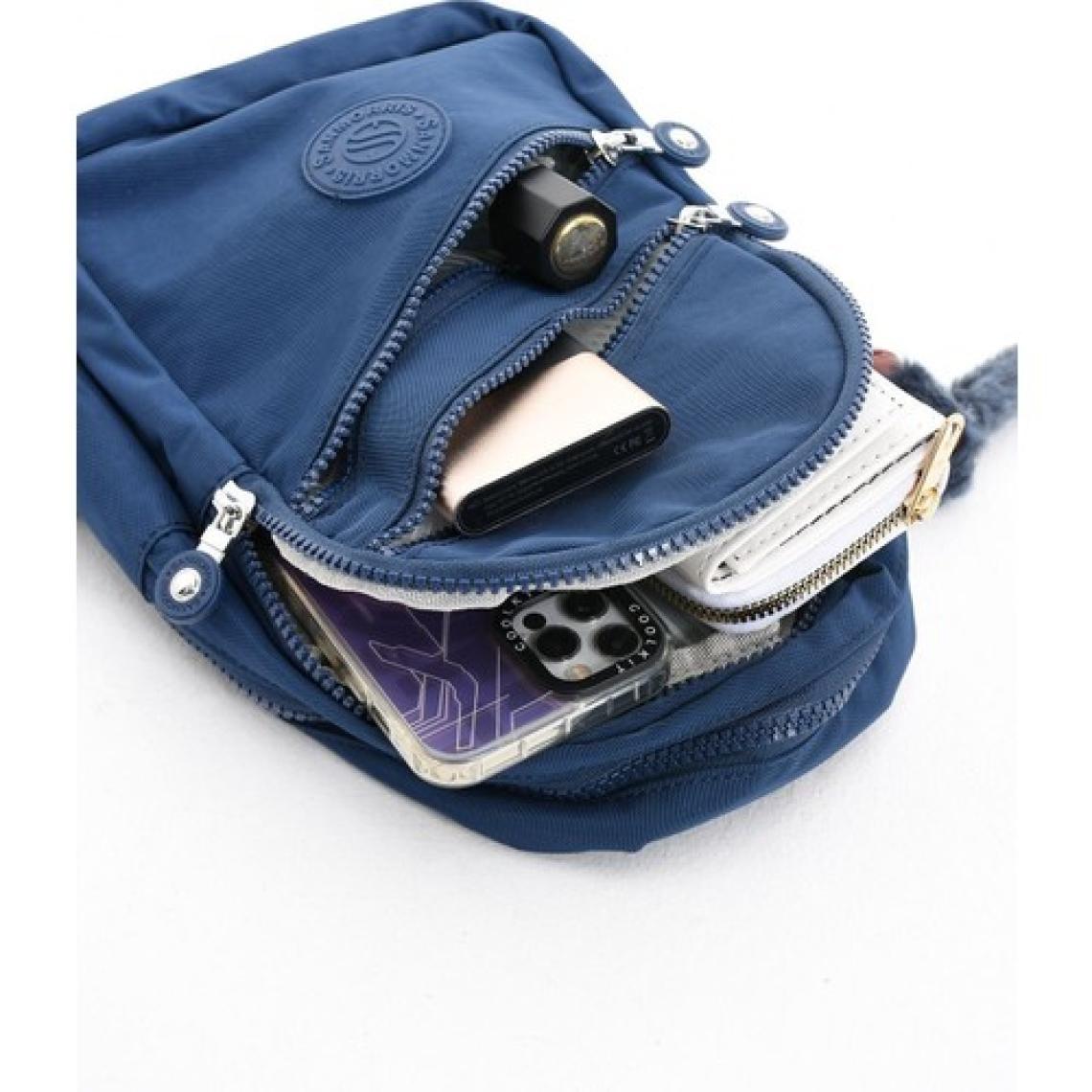 Sanmorris Unisex Kırinkıl Kumaş Suya Dayanıklı Ayarlanabilir Askılı  Çok Bölmeli Siyah Renkli Omuz Çantası Body Bag