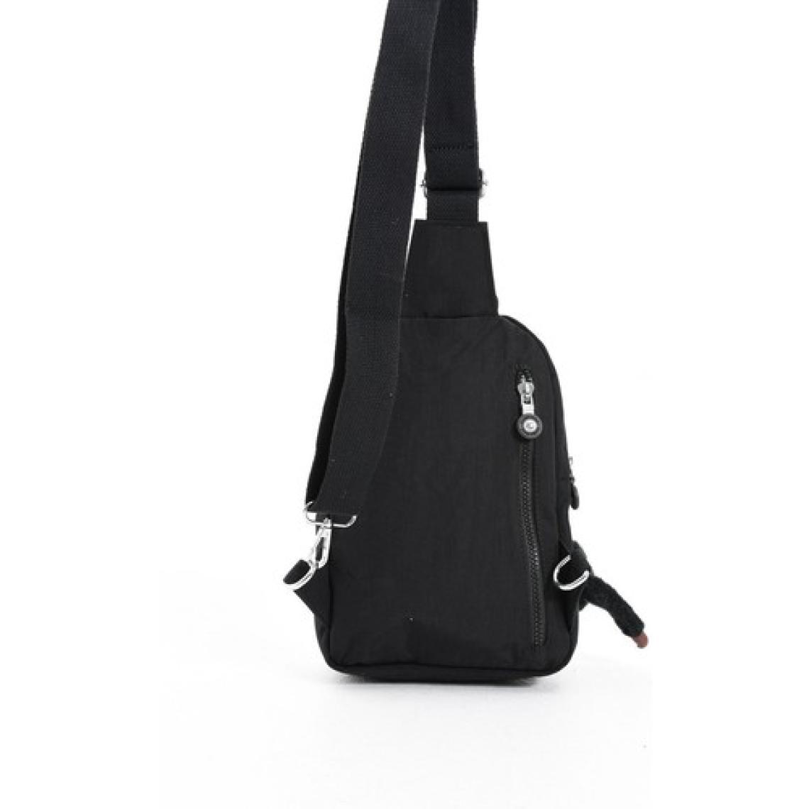 Sanmorris Unisex Kırinkıl Kumaş Suya Dayanıklı Ayarlanabilir Askılı  Çok Bölmeli Siyah Renkli Omuz Çantası Body Bag