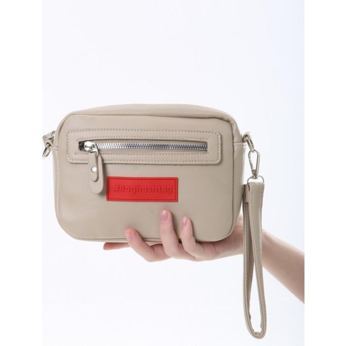Baghashtag Koyu Krem Minik Unisex 3 Gözlü Deri Çanta