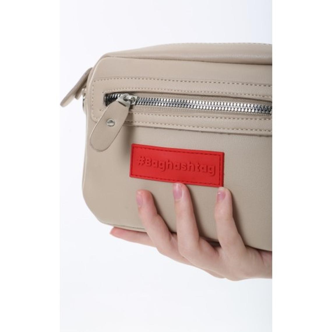 Baghashtag Koyu Krem Minik Unisex 3 Gözlü Deri Çanta