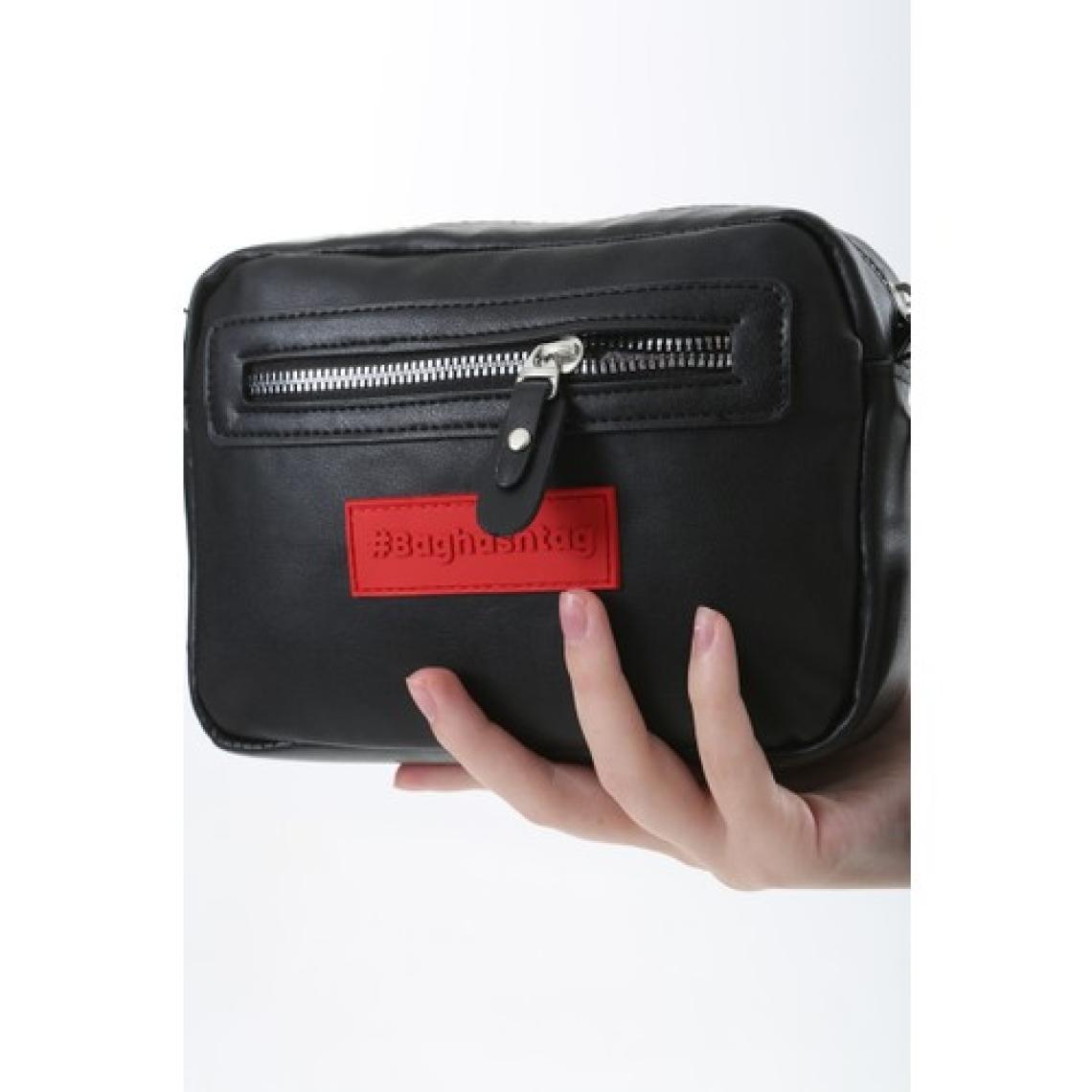 Baghashtag Siyah Minik Unisex 3 Gözlü Deri Çanta