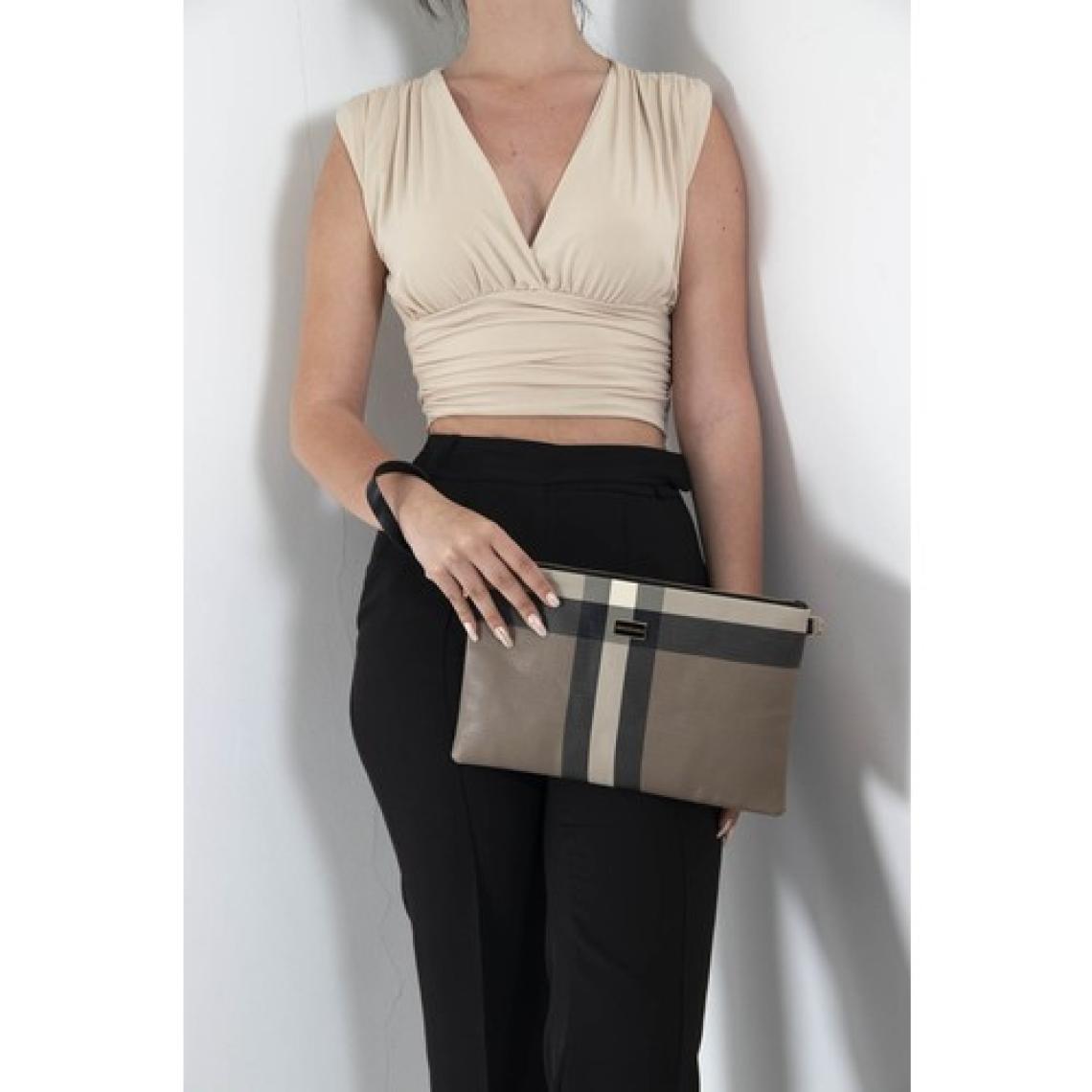 Silver Polo Silver  Polo Kadın Portföy  Clutch Kahve - Siyah NV1034