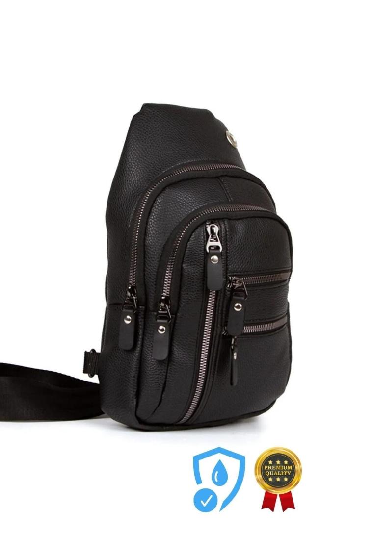 Adelina Bags  Siyah Deri Çapraz Omuz Çantası Bodygag Freebag