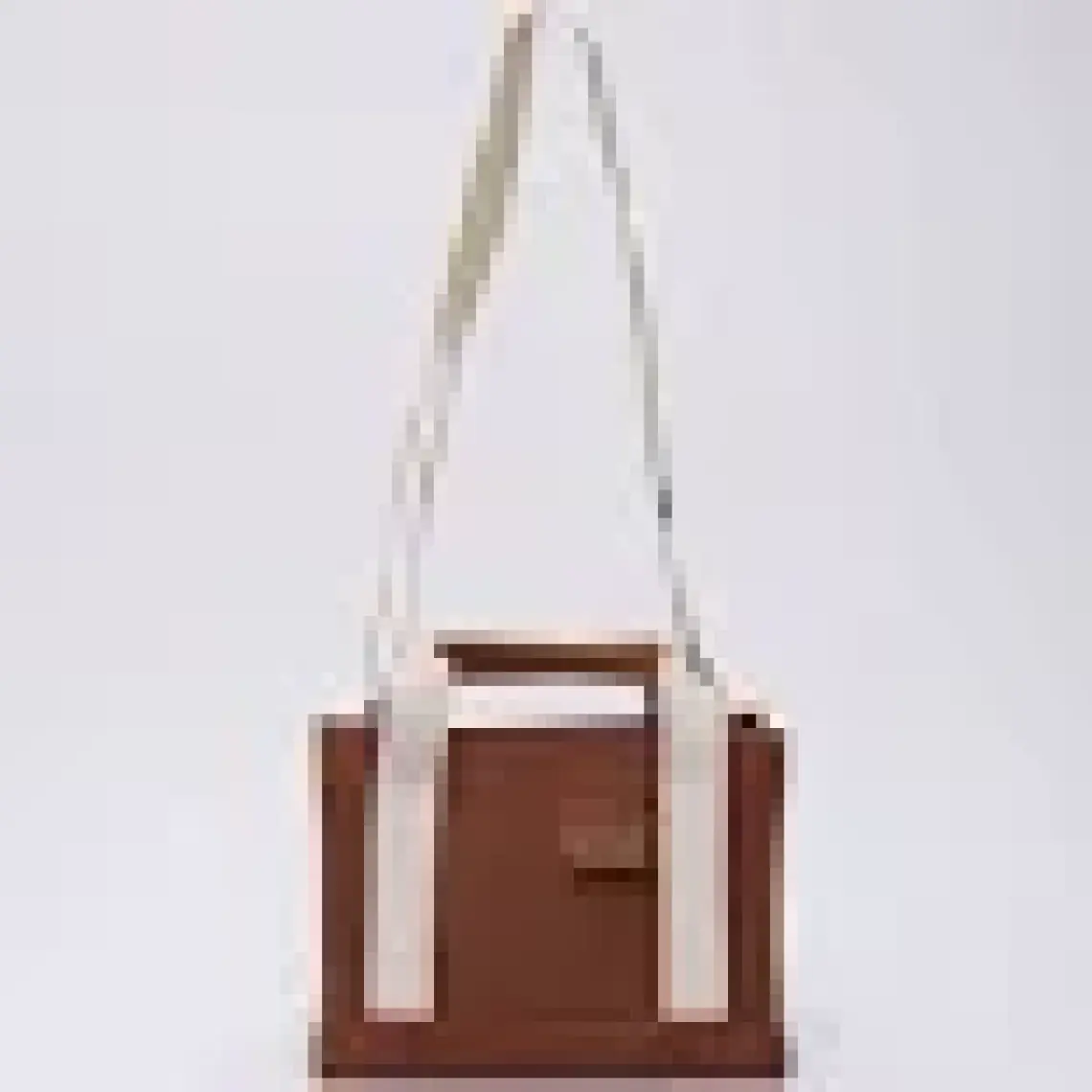 SHAKA Kiremit SHK138 2 Bölmeli Kanvas Kumaş Ayarlanabilir Askılı Fermuarlı El, Kol ve Omuz Çantası U:17 G:24 E:10 cm