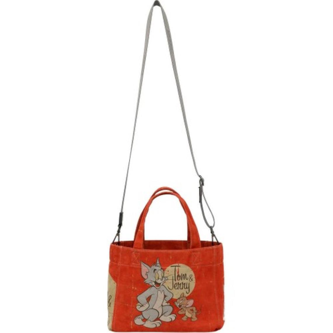 Kadın Vegan Turuncu Medium Tote Bag - Warner Bros Tom & Jerry Tasarım