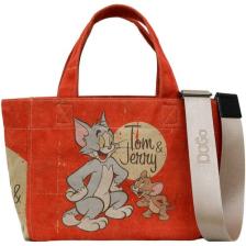 Kadın Vegan Turuncu Medium Tote Bag - Warner Bros Tom & Jerry Tasarım