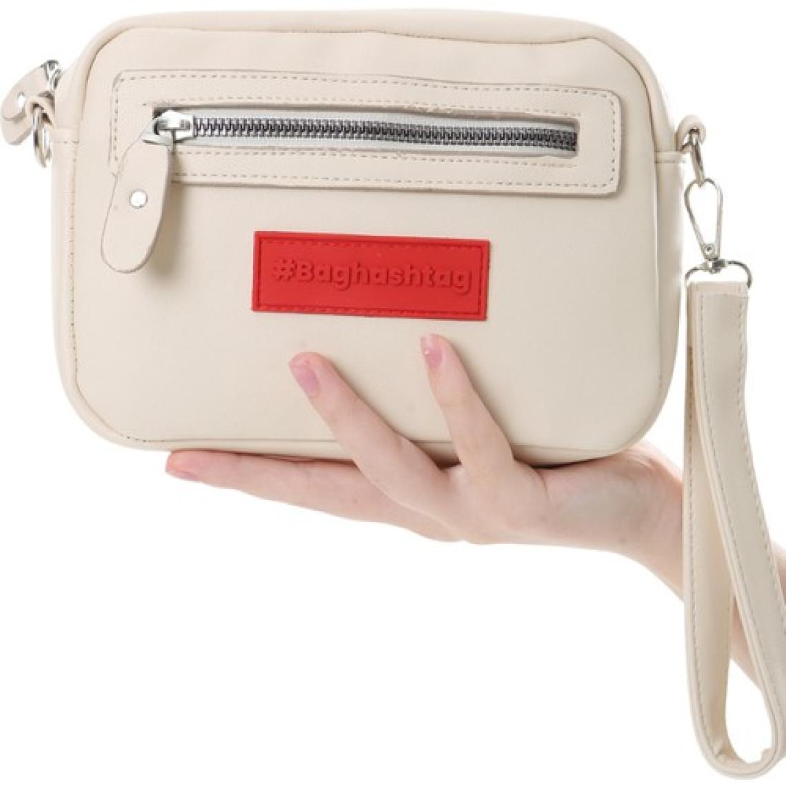 Baghashtag Krem Minik Unisex 3 Gözlü Deri Çanta