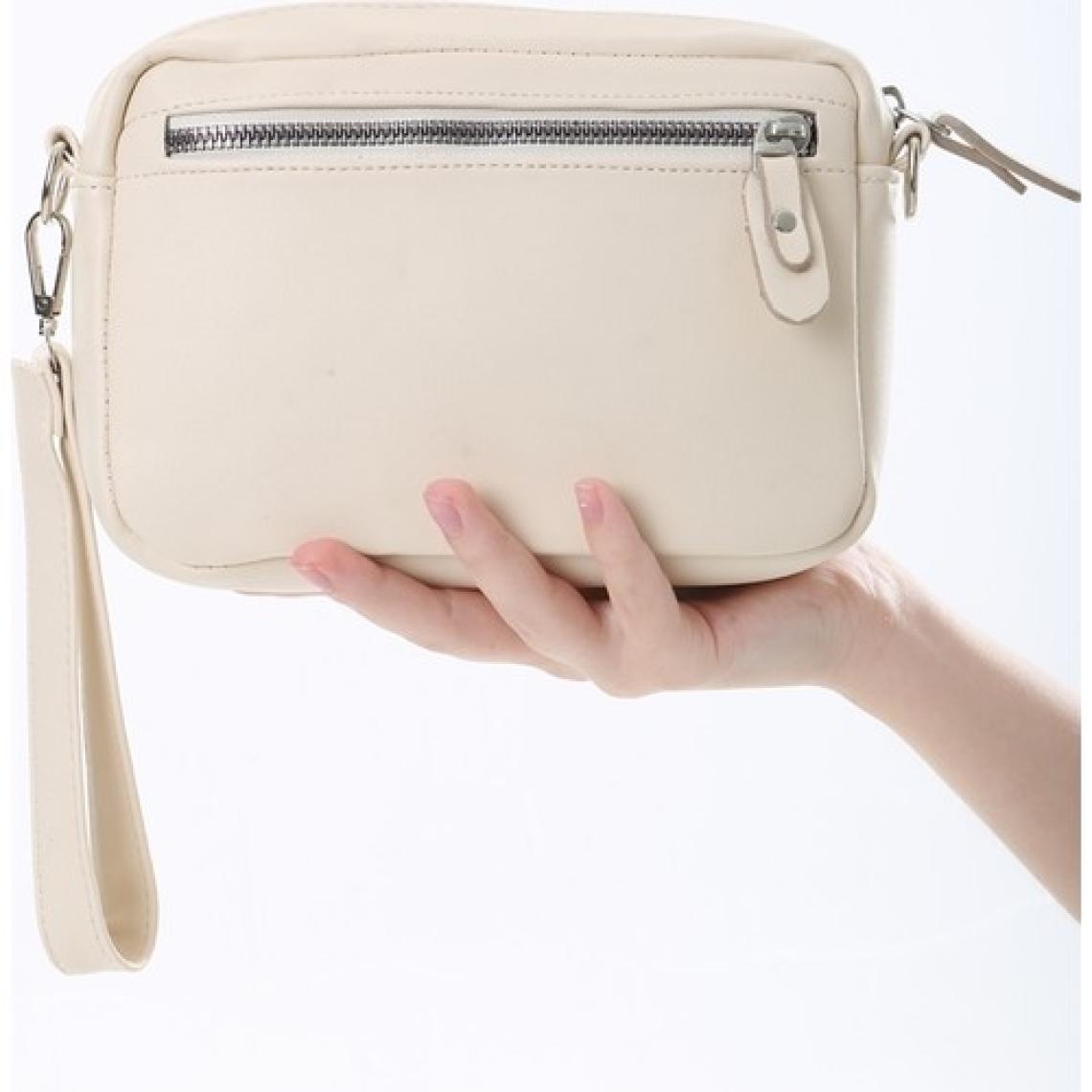Baghashtag Krem Minik Unisex 3 Gözlü Deri Çanta