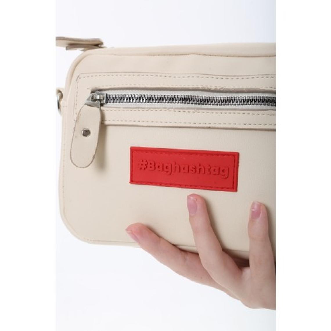 Baghashtag Krem Minik Unisex 3 Gözlü Deri Çanta