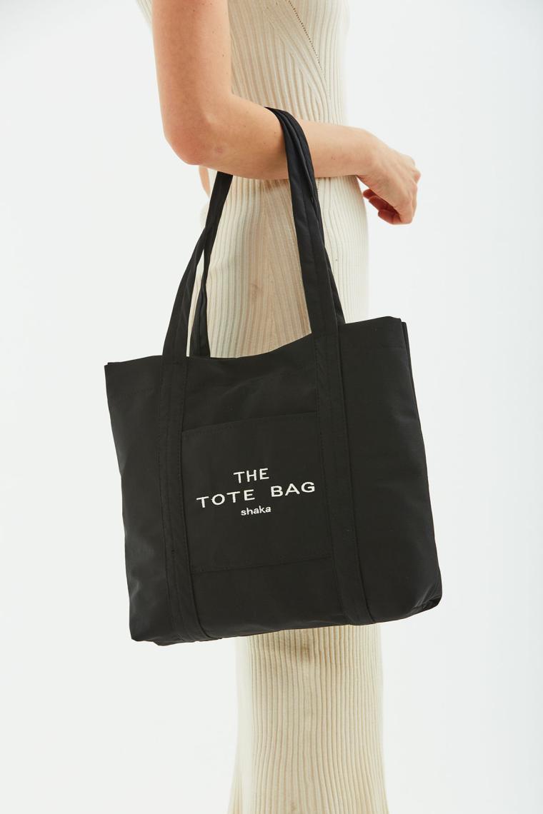 Siyah U46 Kanvas Kumaş ,iki Bölmeli Ön Cep Detaylı ,çıt Çıt Kapatmalı,tote Bag Işlemeli Kol Ve Omuz