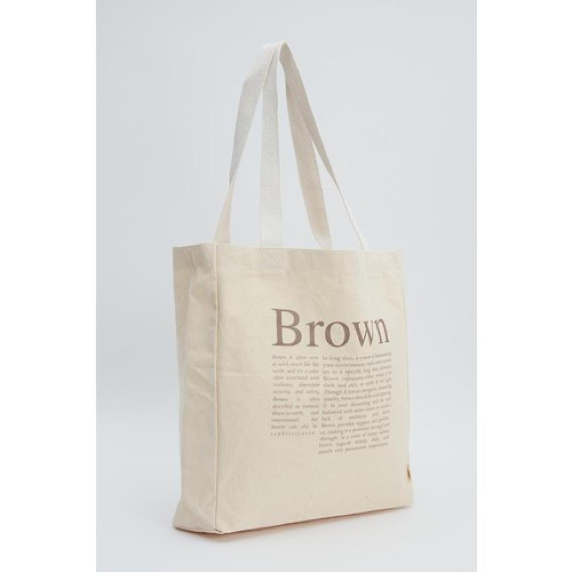 Manuka Baskılı Körüklü Bez Çanta Brown
