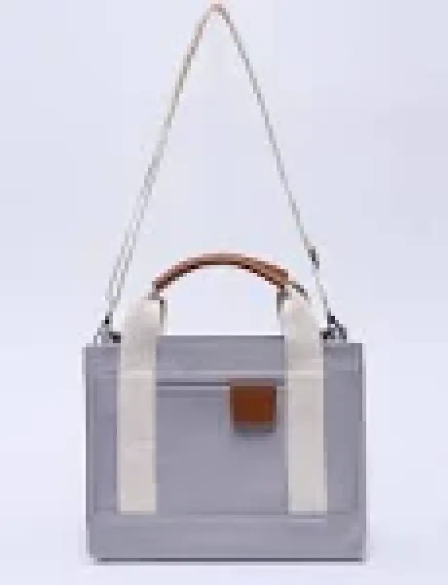SHAKA Gri SHK138 2 Bölmeli Kanvas Kumaş Ayarlanabilir Askılı Fermuarlı El, Kol ve Omuz Çantası U:17 G:24 E:10 cm