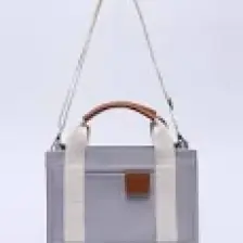 SHAKA Gri SHK138 2 Bölmeli Kanvas Kumaş Ayarlanabilir Askılı Fermuarlı El, Kol ve Omuz Çantası U:17 G:24 E:10 cm