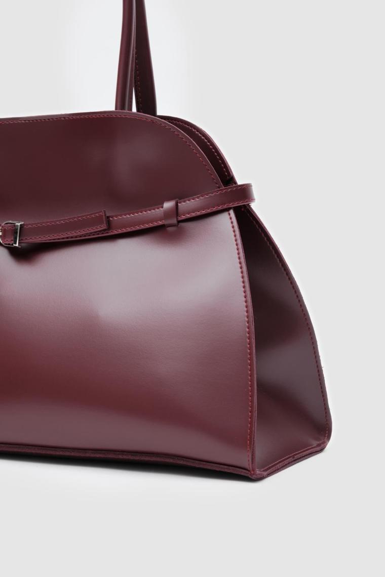 Shule Bags Monets Bordo Kemer Detaylı Omuz Çantası