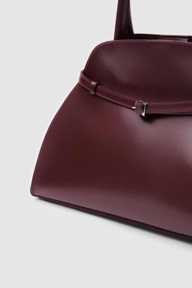 Shule Bags Monets Bordo Kemer Detaylı Omuz Çantası