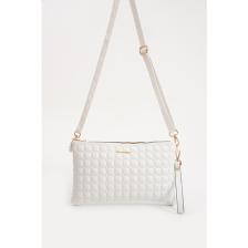 Sanmorris Kadın Suni Deri Beyaz Renkli Ayarlanabilir Çapraz ve El Askılı Portföy, Clutch Çanta