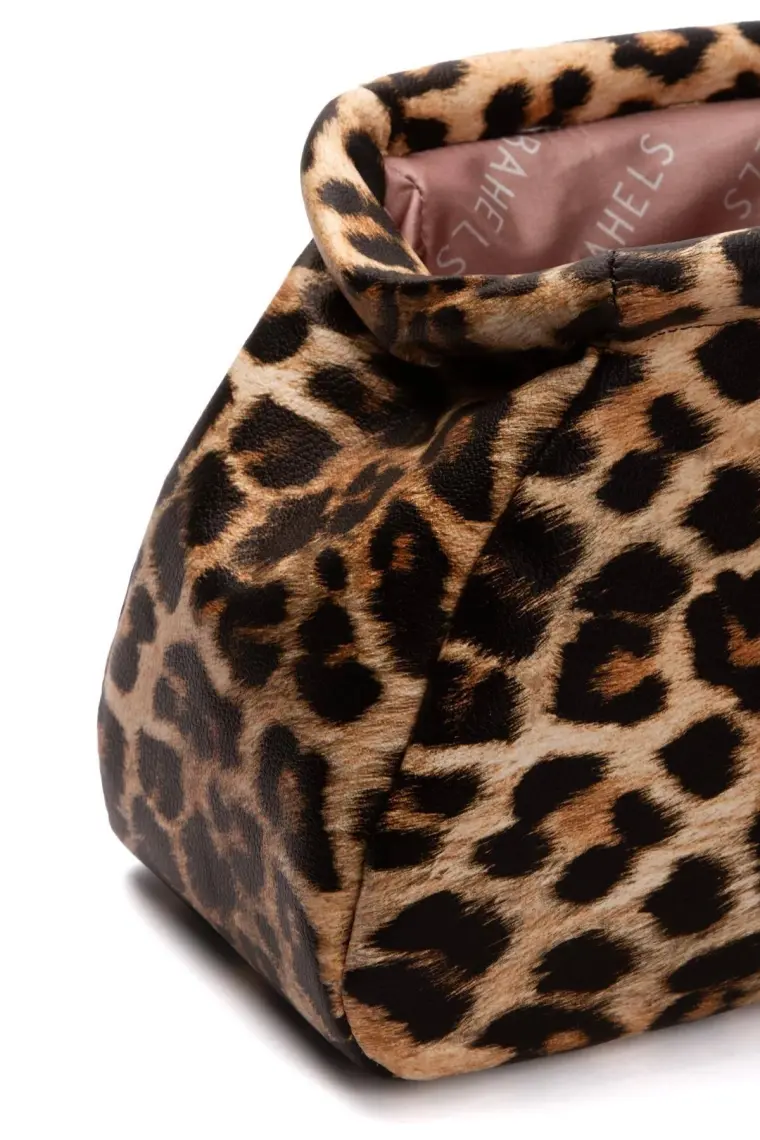 Bahels Kadın Leopar Deri Clutch Portföy Çanta
